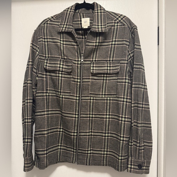 H&M Plaid Utility Jacket Size Small - Picture 1 of 5